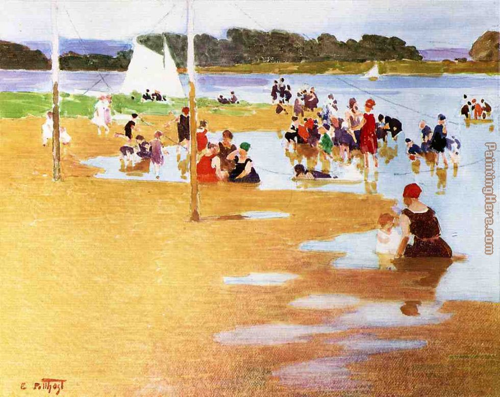 Bathers painting - Edward Henry Potthast Bathers art painting